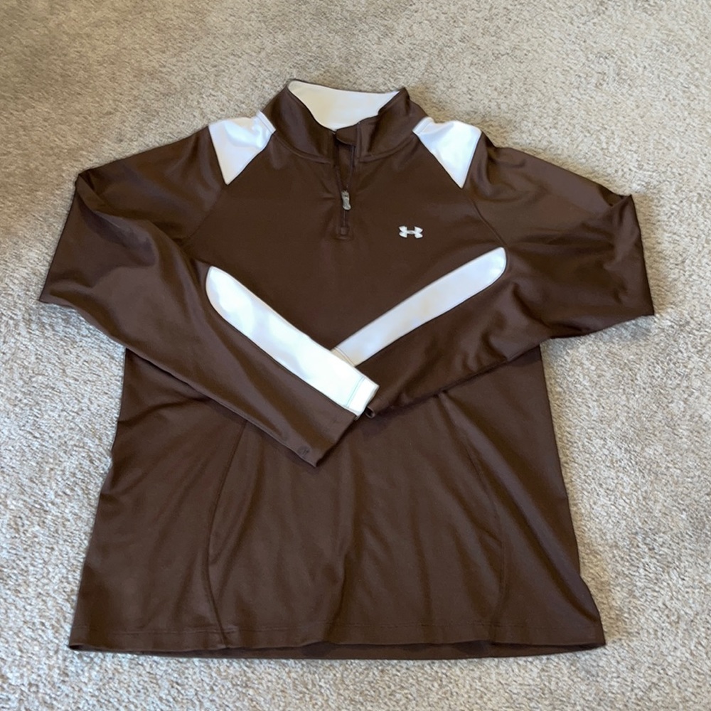 Under Armour 1/4 zip brown Sz Med